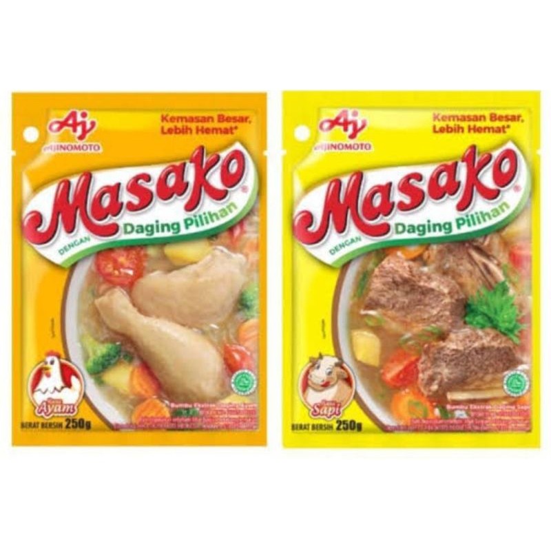 

Masako Ayam 250 gram / Masako Sapi 250 gr (1 bks)