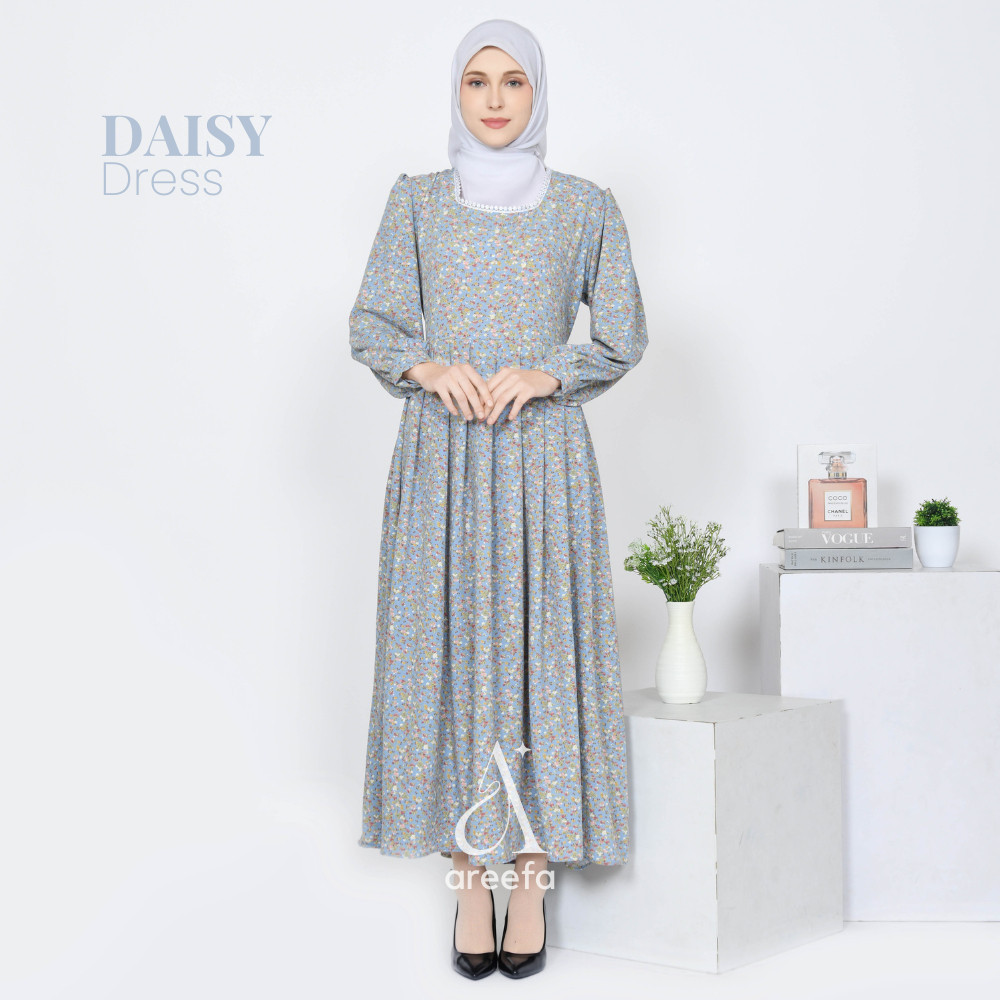 Gamis Remaja Crinkle Airflow Premium Motif Bunga Terbaru Korean Style Dress Pantai Muslim Gamis Prem