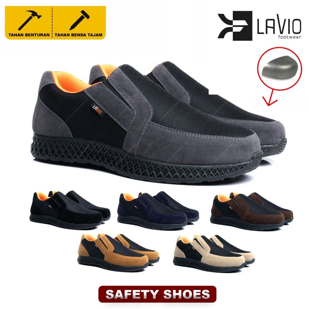 Sepatu Safety Sneaker Sport Keren Ujung Besi Sepatu Outdoor Pria Model Sporty Casual Lavio EARL