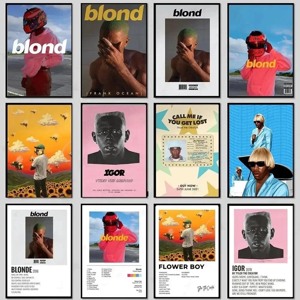 

Tyler The Creator Frank Ocean Blonde Poster Hip Hop Music Star Canvas Wall Art for Home Cafe Room Decor