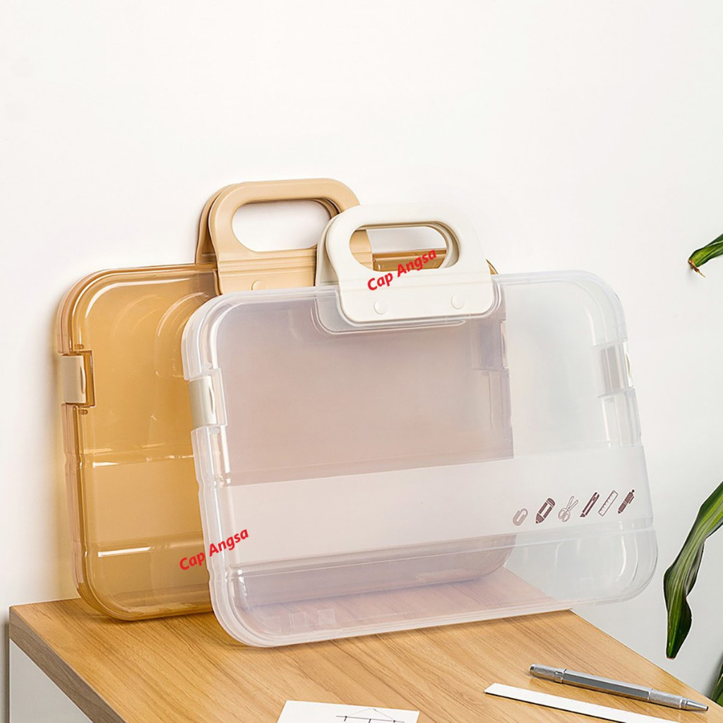 

Map Folder Transparan Travel Document Bag File Storage Organizer Anti Air Debu Kotak Penyimpanan Berkas Arsip