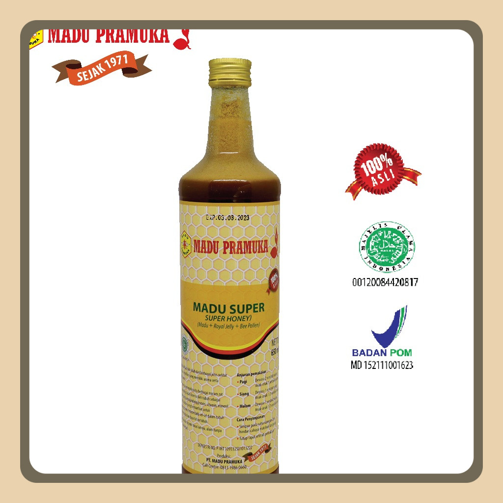 

Madu Super 650 Ml Dengan Royal Jelly Dan Bee Pollen