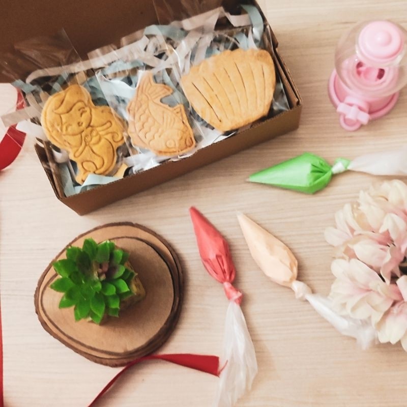 

DIY Butter Cookies Hias Character Unicorn Mermaid Paw Patrol Dino Sanrio Panda BT21 - isi 3 cookies