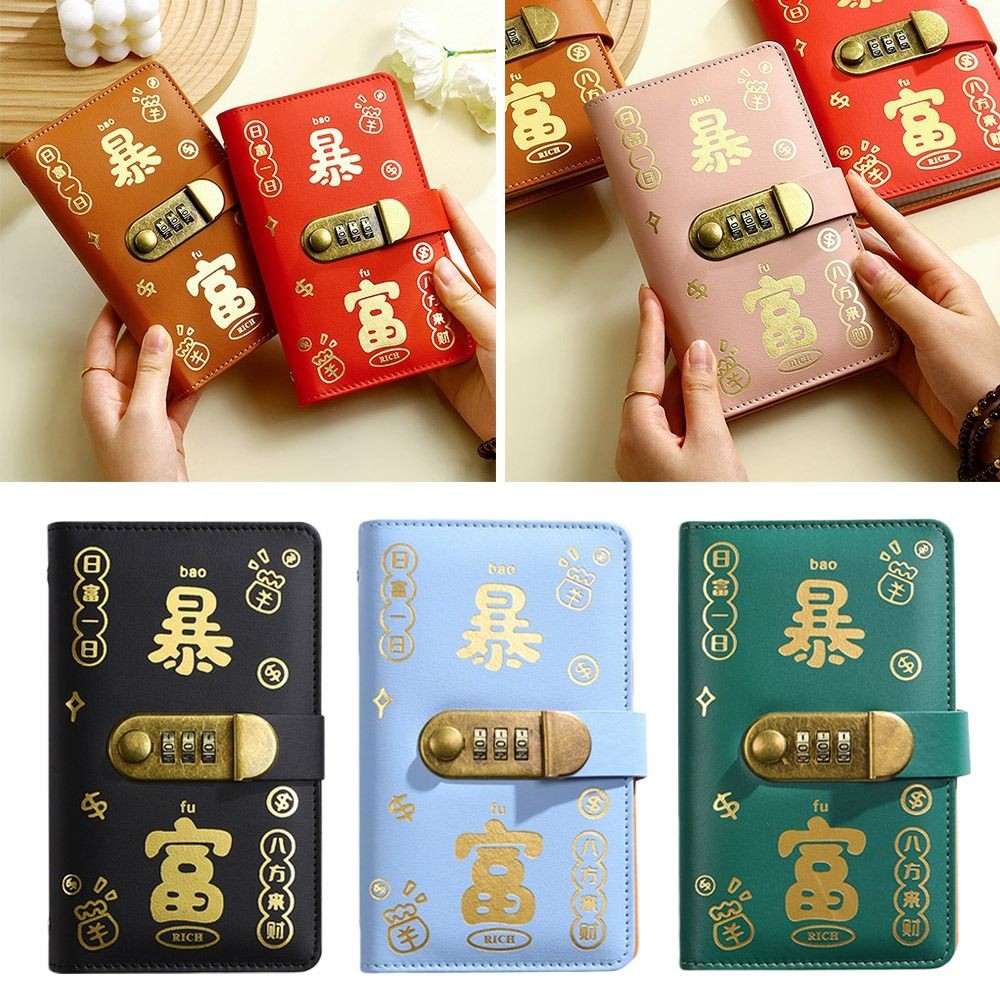 

Save Money 100 Envelopes Money Saving Challeng With Password Lock PU Mini Binder Savings Challenge Reusable Waterproof