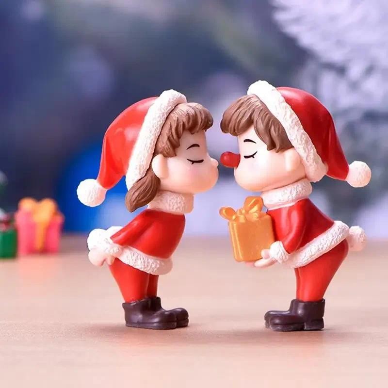 

Mini Christmas Couple Dolls DIY Christmas Decoration Accessories Cute Christmas Couple Dolls Desktop Ornaments