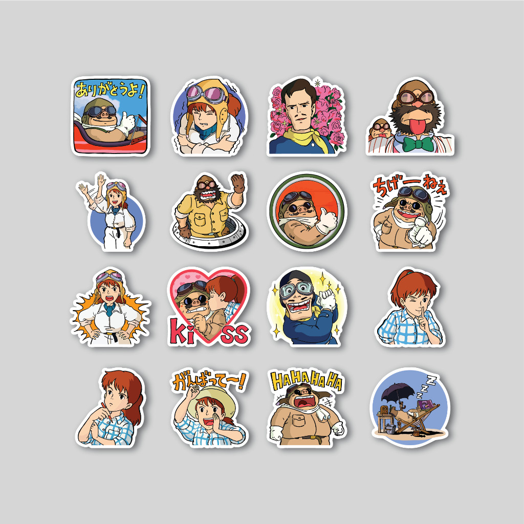 

Sticker Pack Porco Rosso Ghibli | Sticker Tumblr | Stiker Laptop Koper Helm