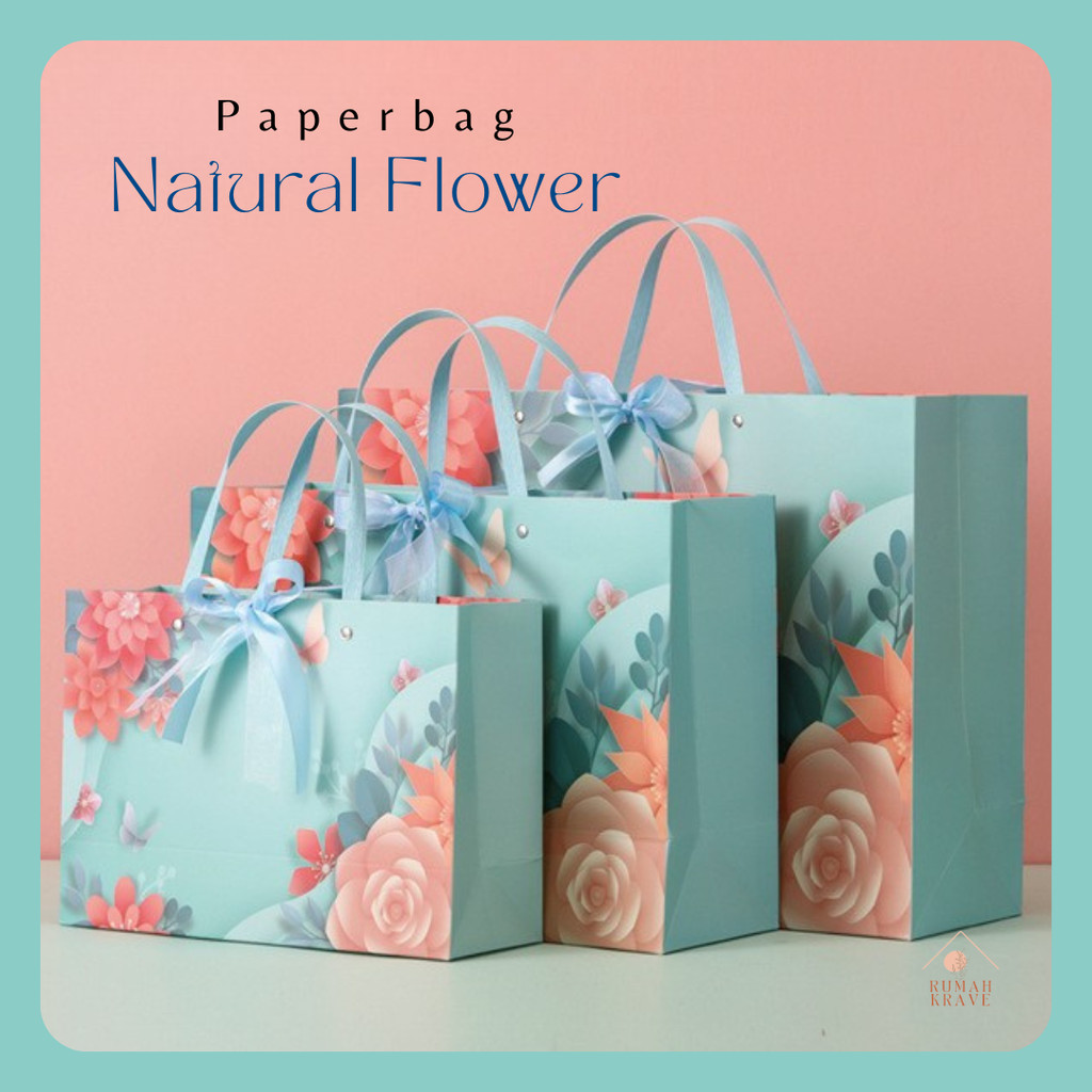

RUMAH KRAVE - Paperbag Natural Flower Goodie Bag Tas Kantong Hadiah