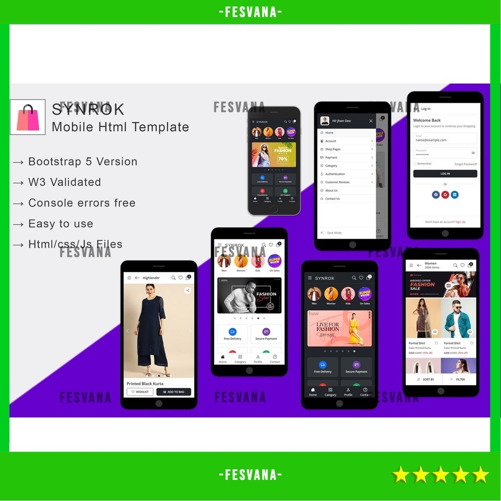 WEB TEMPLATE SYNROK - MOBILE HTML TEMPLATE D2228 FESVANA