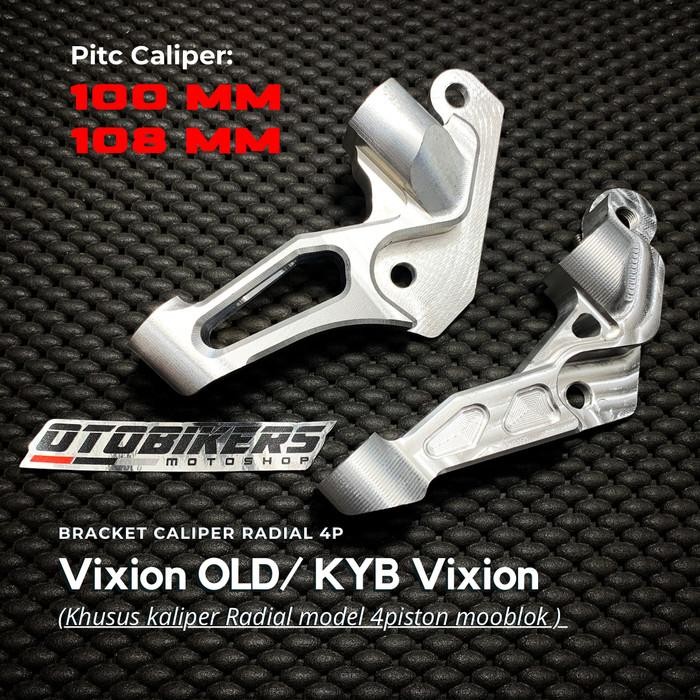 BRACKET KALIPER RADIAL 4 PISTON SHOCK KYB VIXION OLD PITCH 100 108 MM  Pitch 100 mm
