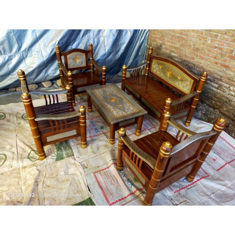 TERBARU Furniture model kursi tamu peluru / model kursi tamu terbaru dan harganya / model kursi kayu