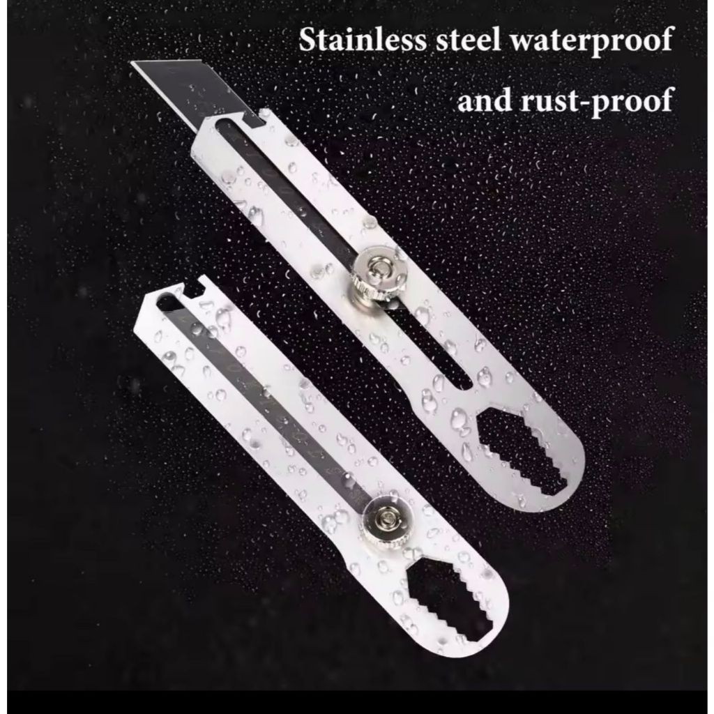 

Pisau Cutter Stainless Besi 9in1 Cutter Stainless Pemotong Kertas Tajam Anti Karat Fungsional