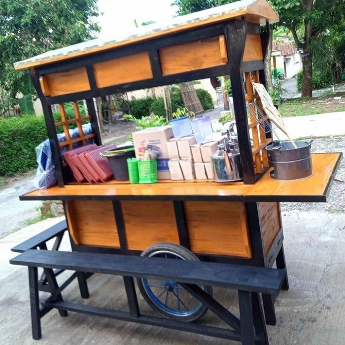 gerobak angkringan komplit free ongkir