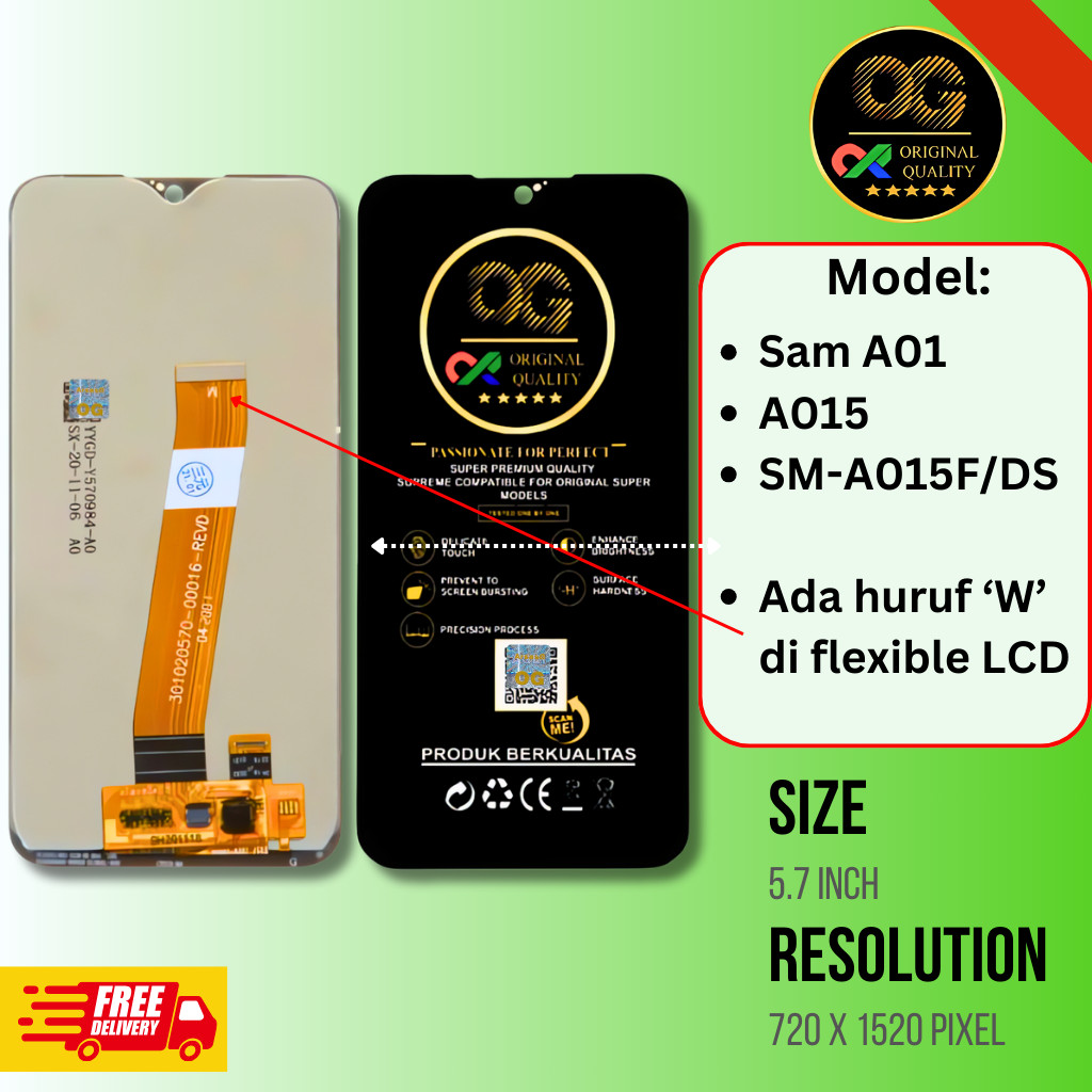 LCD TS OriginalOG Super SAMSUNG A01 / A015 SM-A015F SM-A015G A015DS M01 M015 SM-M015F