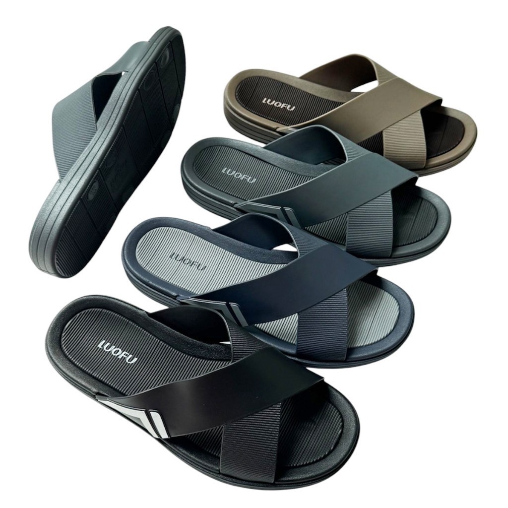 LUOFU ORIGINALS Sandal Selop Silang Jelly Karet PVC Pria F1192-E01 [b00]