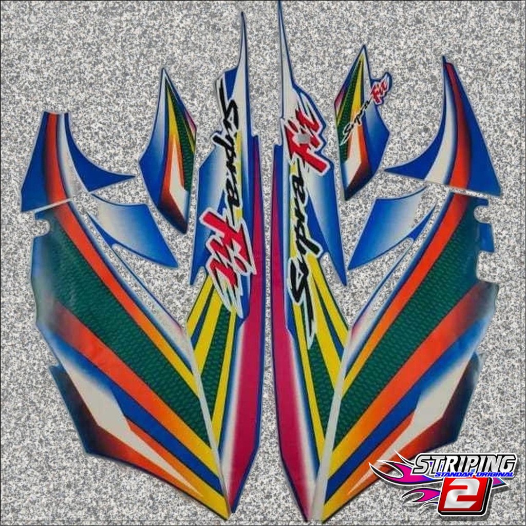 Striping Stiker Honda Supra Fit 2003 2004 - Supra Fit Lama Biru Full Murah