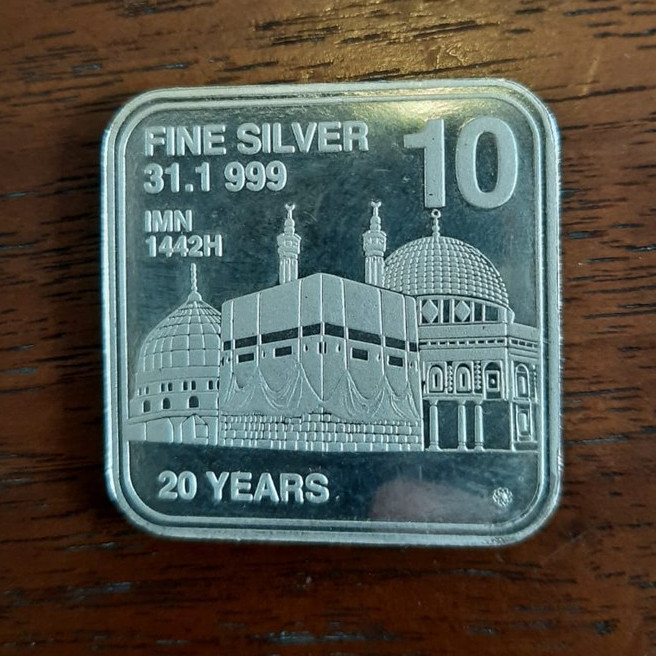 Koin Perak 10 Dirham IMN 1 Oz 31.1 Gr Silver Coin not Nadir RCM SRH (RD)