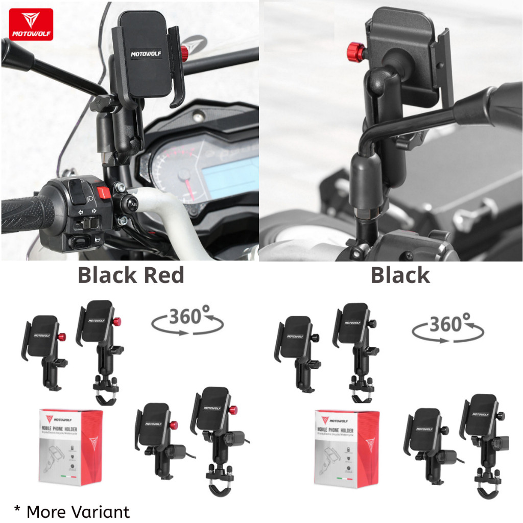 Motowolf V3 Holder HP Motowolf Stang Phone Holder Spion 360 Almunium teraris