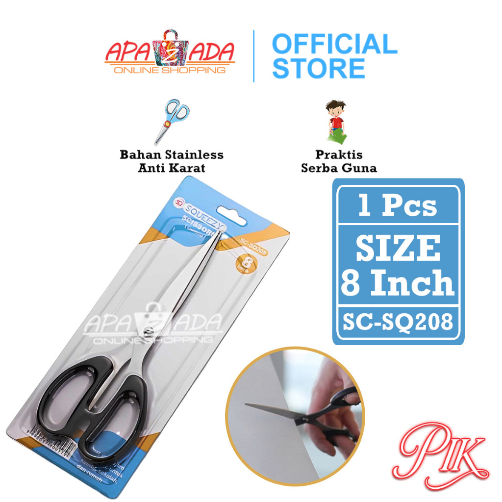 

Apazada Gunting Kain Kertas Stainless Serbaguna / Gunting Kantor Sekolah / Gunting Murah SC-SQ208