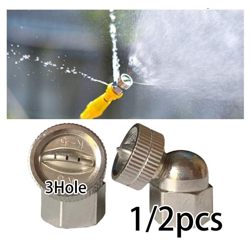 Nozzle Sprayer kipas / K5 Kabut Kuningan 3 Lubang Sprayer / Kepala Nozzle Bengkok 1/2Pcs