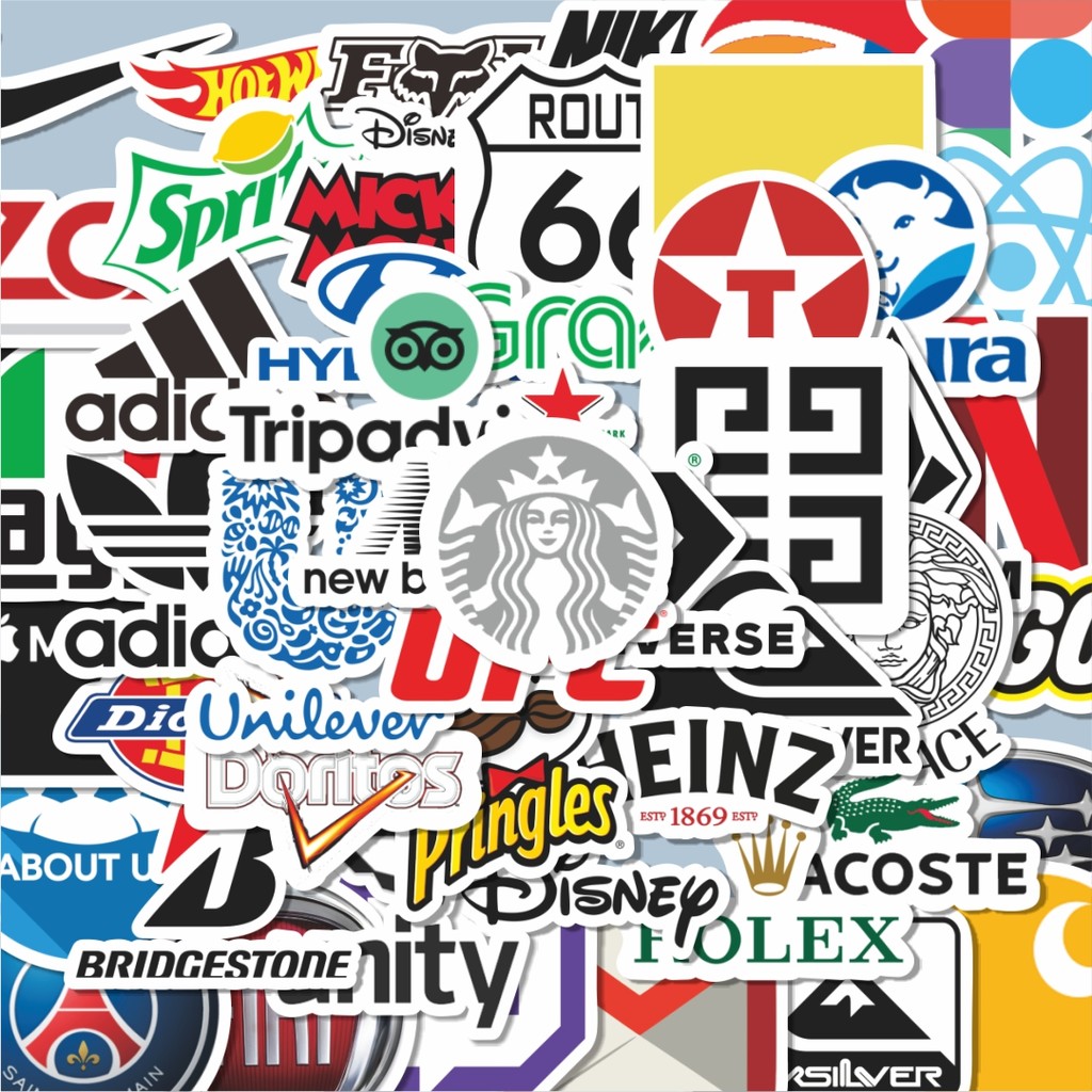

100PCS Lucu Sticker Motif logo Sticker Stiker Aesthetic Stiker Anti Air Stikers Berperekat Waterproof sticker decal buat Motor Helm Buku Journal Koper Casing HP Laptop Botol Minum Hadiah anak