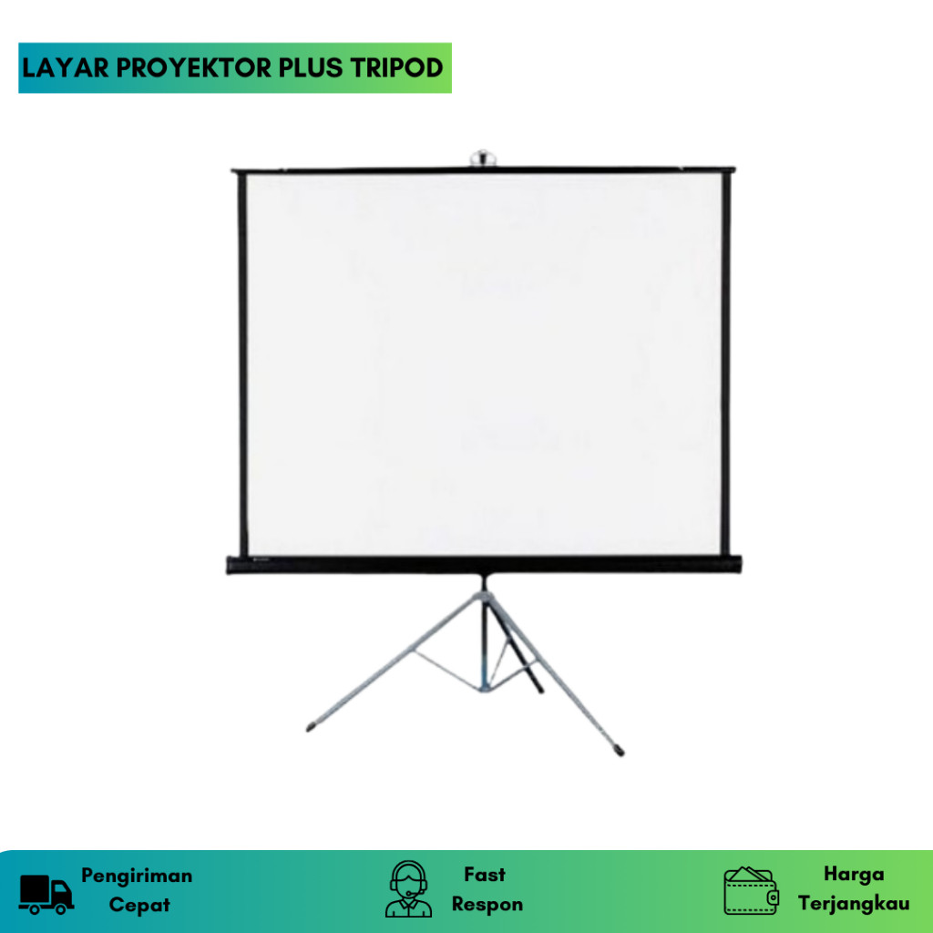 Layar Proyektor Plus Tripod / Wall 72inch 100inch - Screen Projector Tripod 100inch
