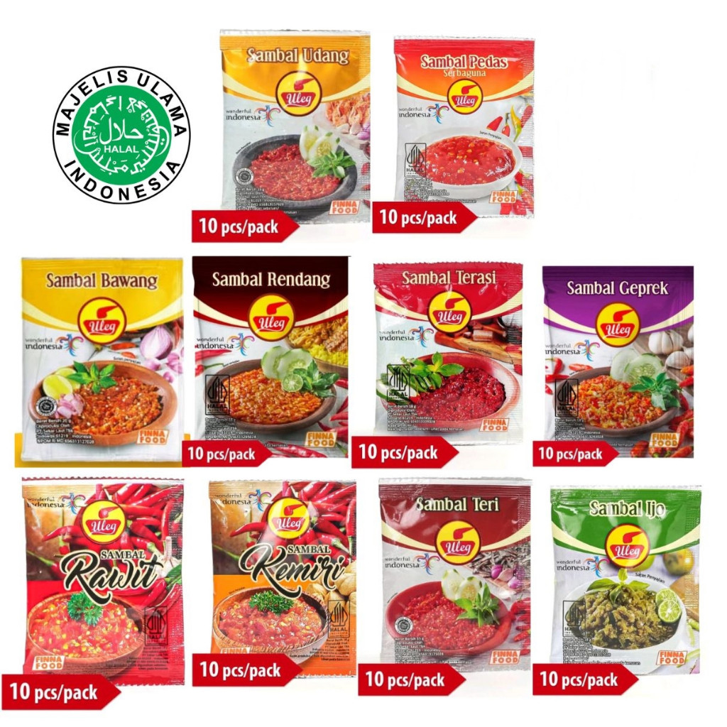 

Finna Sambal Uleg Isi 10 Sachet x18gr - Sambal Instan Tradisional Asli Indonesia