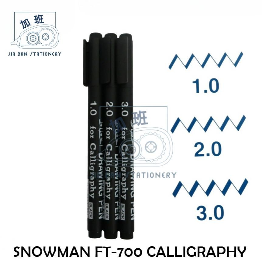 

Snowman Calligraphy Pen | Snowman 700 Drawing Pen FT 700 Pen Kaligrafi Ukuran 1.0/2.0/3.0 Hitam | JiaBan