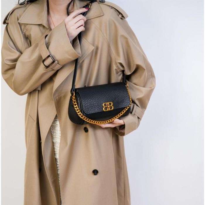 Tas Fashion ORIGINAL Impor Cewe BB #3502 shoulder bag tas slempang korean Wanita - BB3502_HITAM