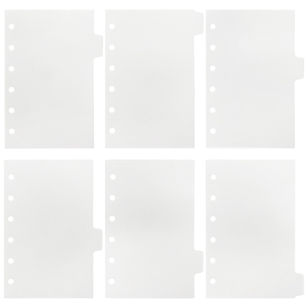 

A5 A6 Transparent Paper Index Divider 6 Holes For Binder Planner Notebook Stationery Notebook Paper Divider Accessories