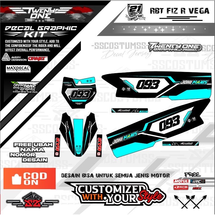 rbt fiz r vega lama simp 0822 decal stiker ⭐JUPITER VEGA NEW motor trail REVO full body dekal
bebek 