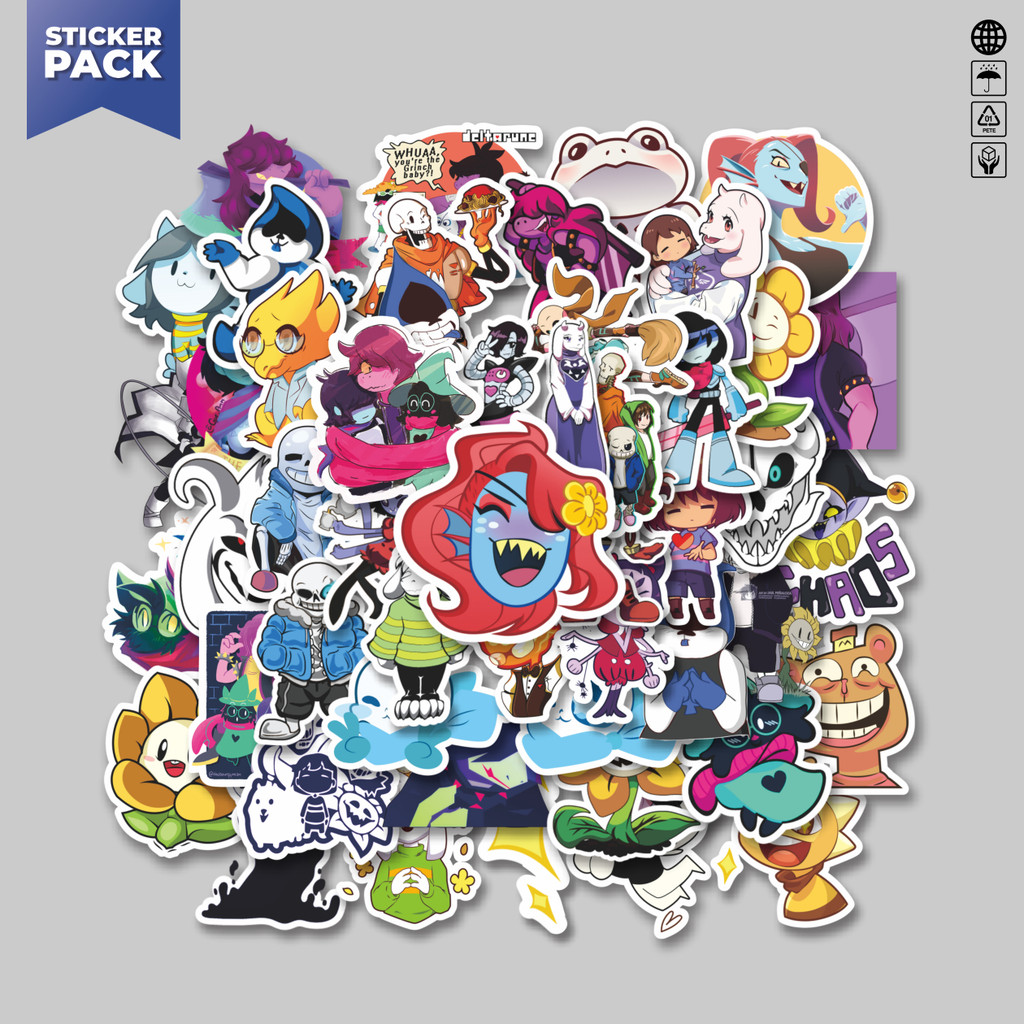 

[100PCS]Stiker Pack Stiker Kartun Undertale and Deltarune Aesthetic Vinyl Anti Air Dekorasi Sticker Laptop Buku Journal Koper Helm Casing HP Gitar Helm Skateboard