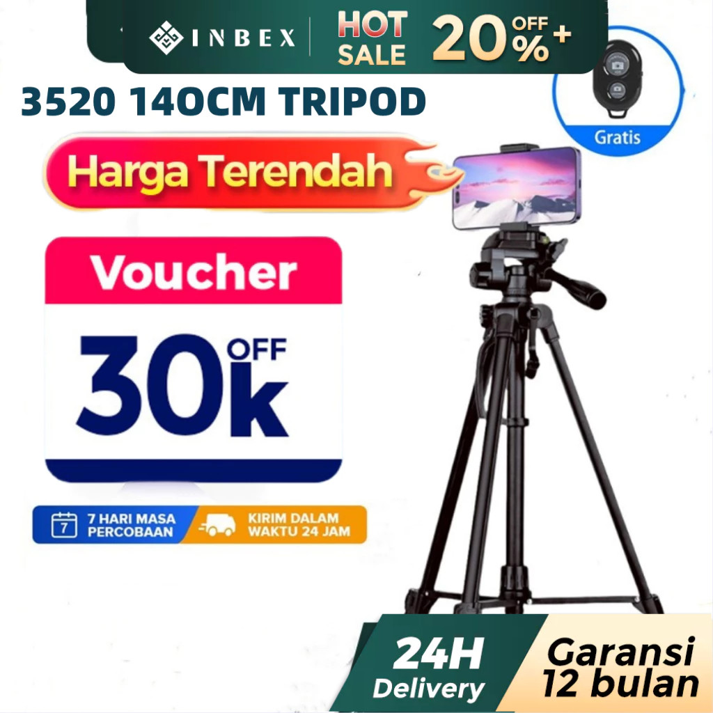 NEW INBEX 3520 IT130 Tongsis hp multifungsi Tripod HP 140cm 130cm 170cm Bluetooth remote tripod kame