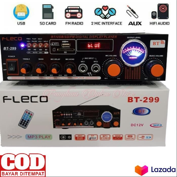 Power Amplifier Wireless Bluetooth FLECO BT-299 Bluetooth Ac Dan Dc
