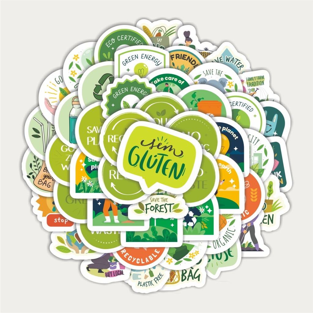 

Sticker Pack Stiker Go Green Stiker | Sticker TUMBLR | Stiker LAPTOP KOPER HELM
