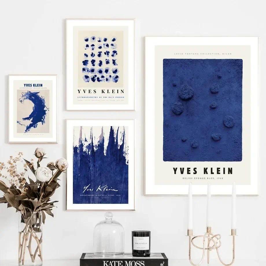 

Pop Art Posters Wall Art and Prints for Living Room, Blue Decor, Nordic Pictures, Canvas Painting Room Decor