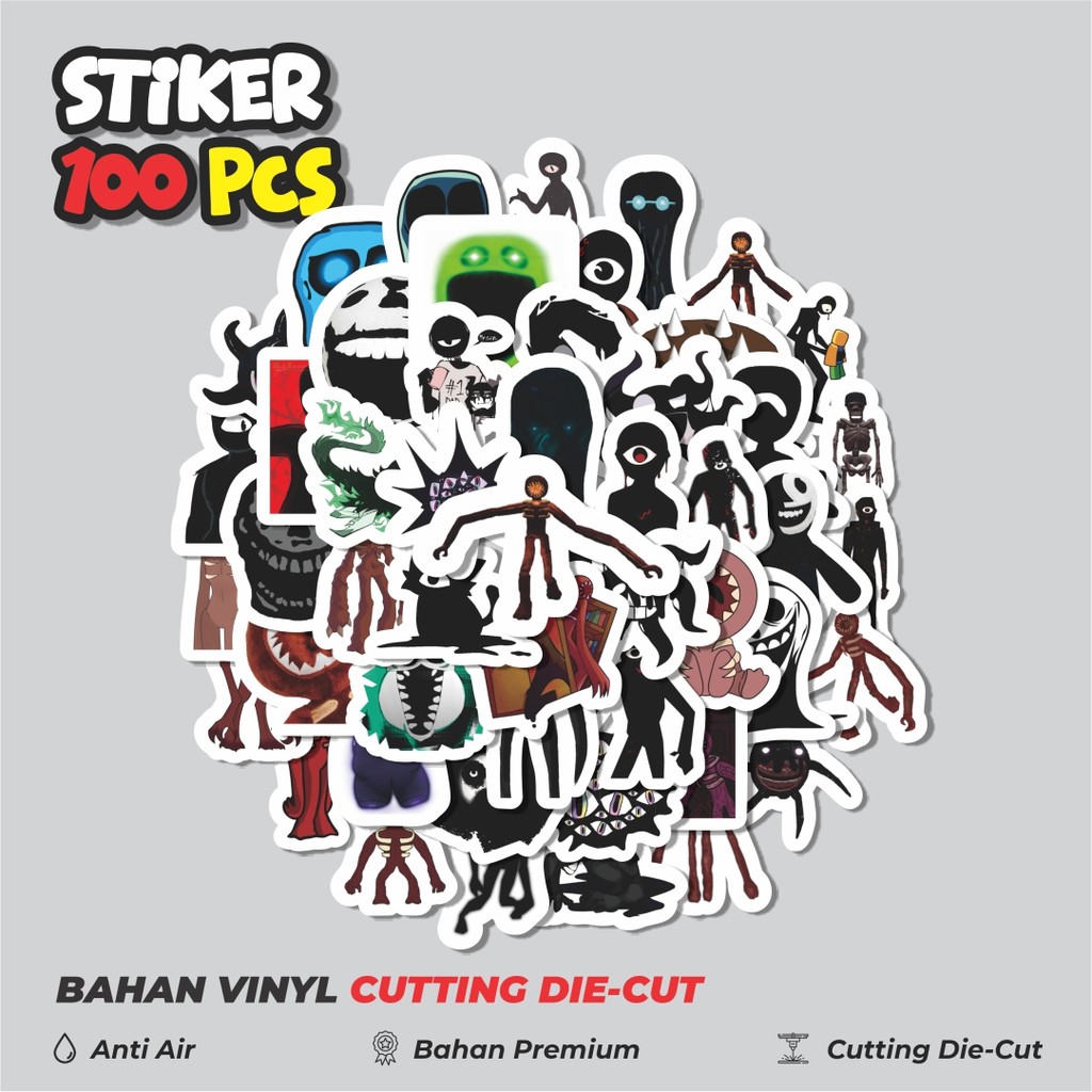 

Terbaru! 50 pcs Stiker Kartun Doors Robloxes Horror Game Dekorasi Lucu Kreatif untuk Notebook, Skateboard, HP