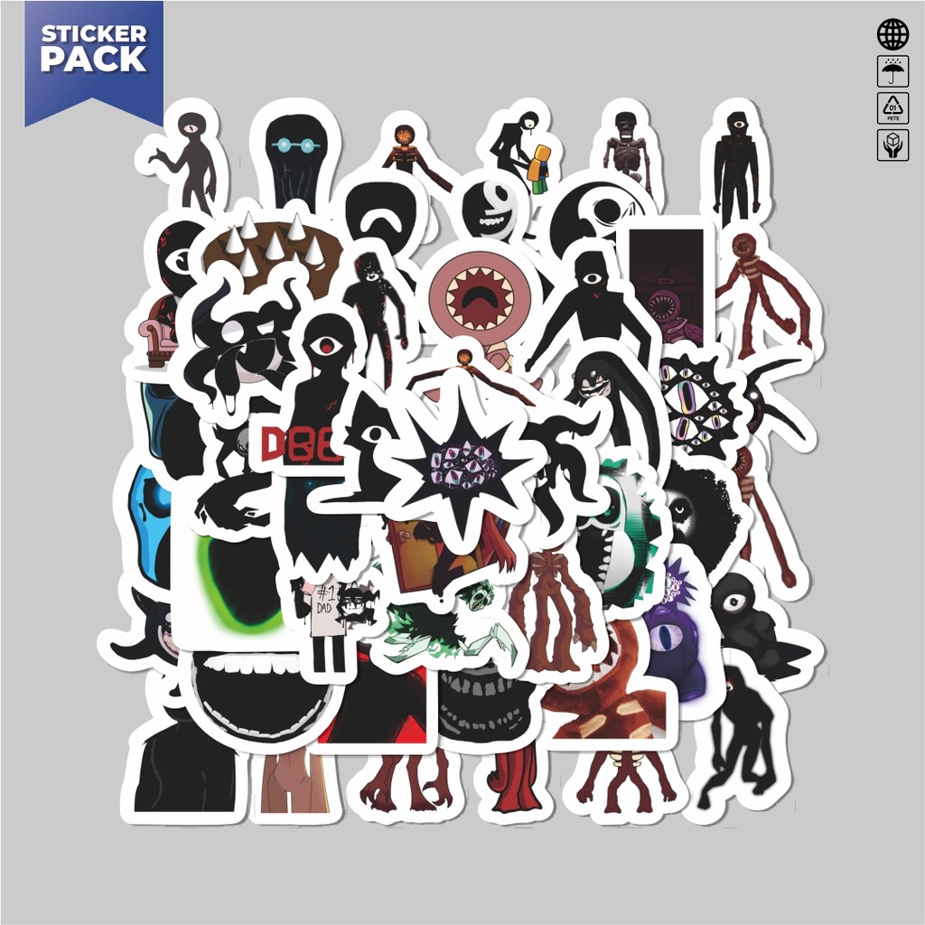

[100PCS]Stiker Pack Stiker Kartun Doors Robloxes Horror Game Aesthetic Vinyl Anti Air Dekorasi Sticker Laptop Buku Journal Koper Helm Casing HP Gitar Helm Skateboard