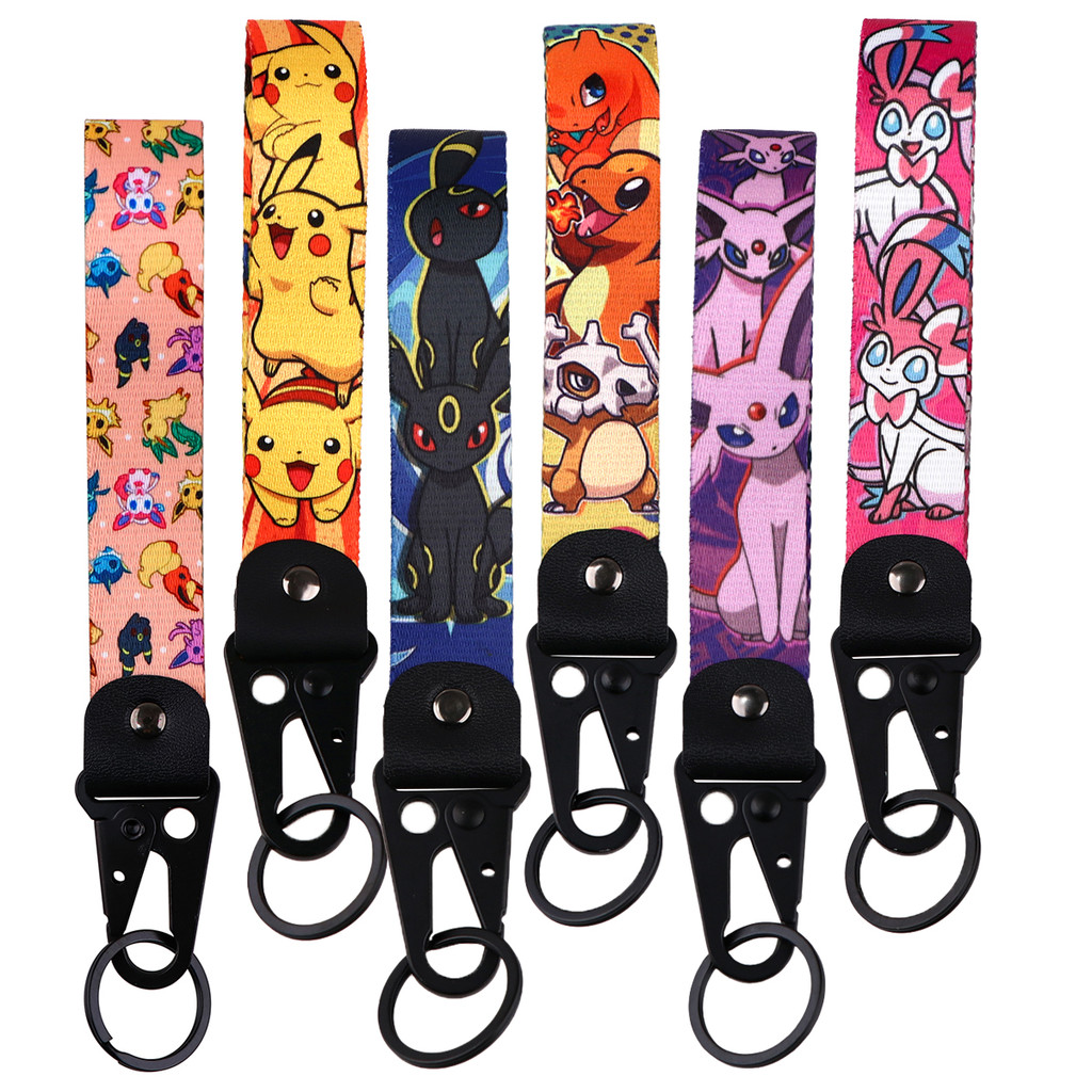 

Eevee Cute Anime Family Keychain For Cars Motorcycles Lanyard Keys Holder Key Pendant Fashion Jewelry Keyring Accessories Gift