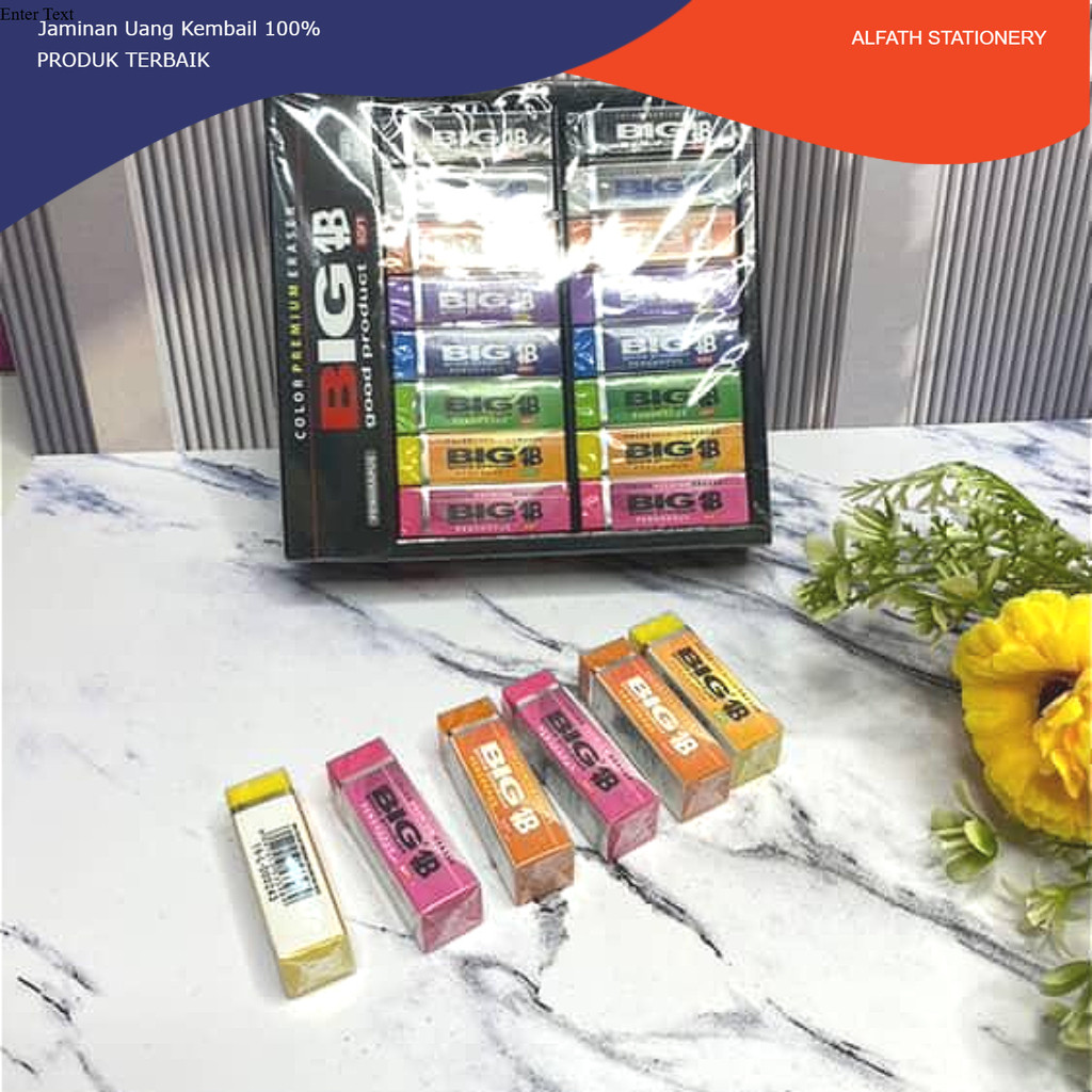 

Ecer(5pcs) Hapus BIG Soft / Penghapus Pensil BIG Warna Warni Panjang Dust Free ER-9323 ECER