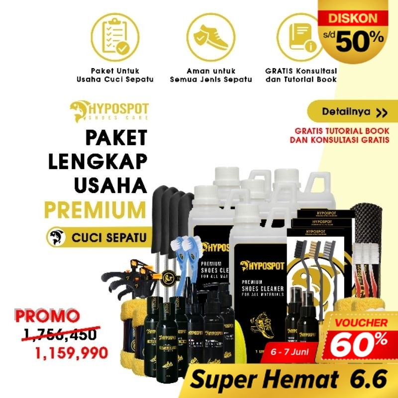 HYPOSPOT - PAKET USAHA LENGKAP PREMIUM PAKET USAHA LAUNDRY SEPATU - PAKET PEMBERSIH DAN CUCI SEPATU