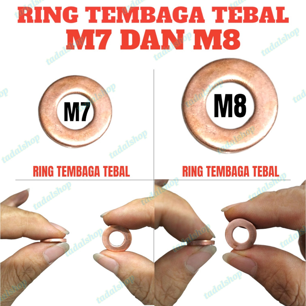 Ring Tembaga M7 M8 Ring Head M8 Ring Tembaga Super Tebal Ring Silinder Head M8