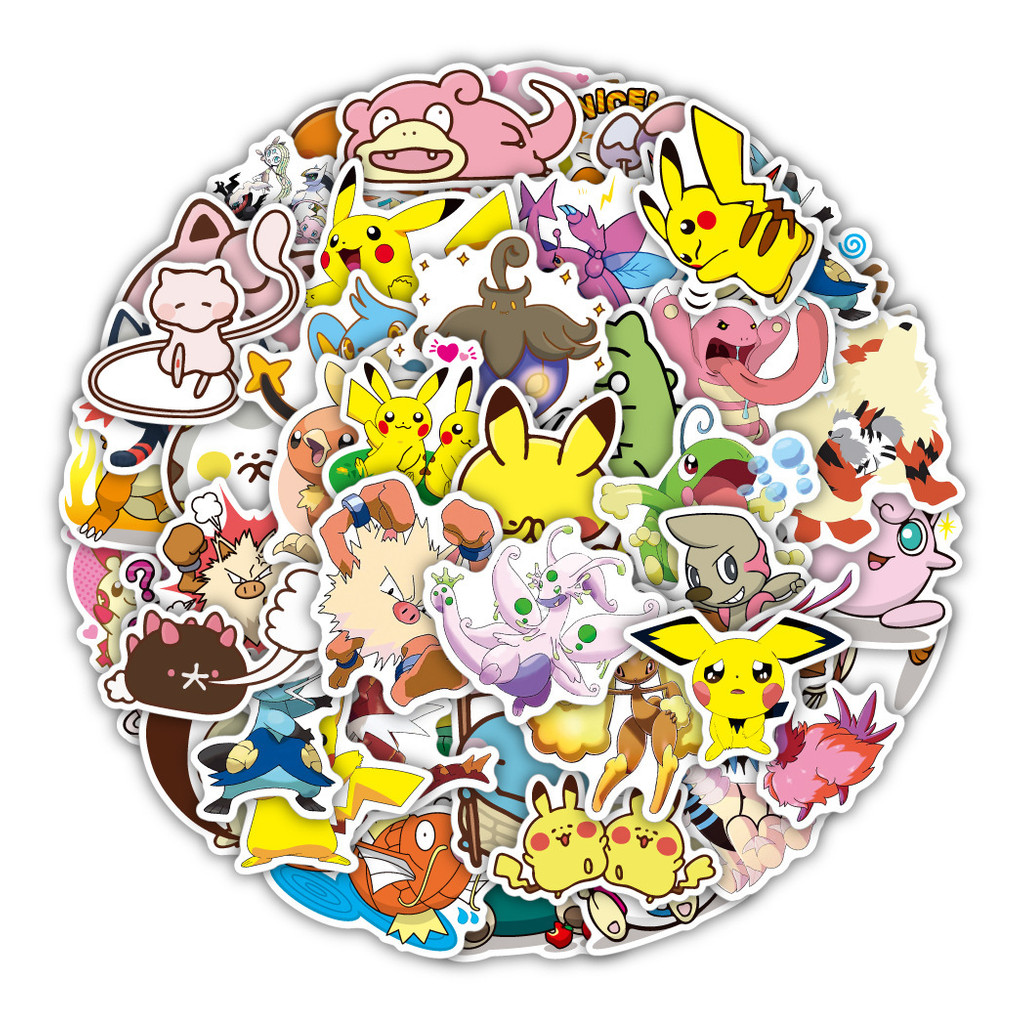 

50 Pcs Sticker Pokemon-4 Vinyl Waterproof untuk Tempelan Laptop Tumbler HP Koper DIY