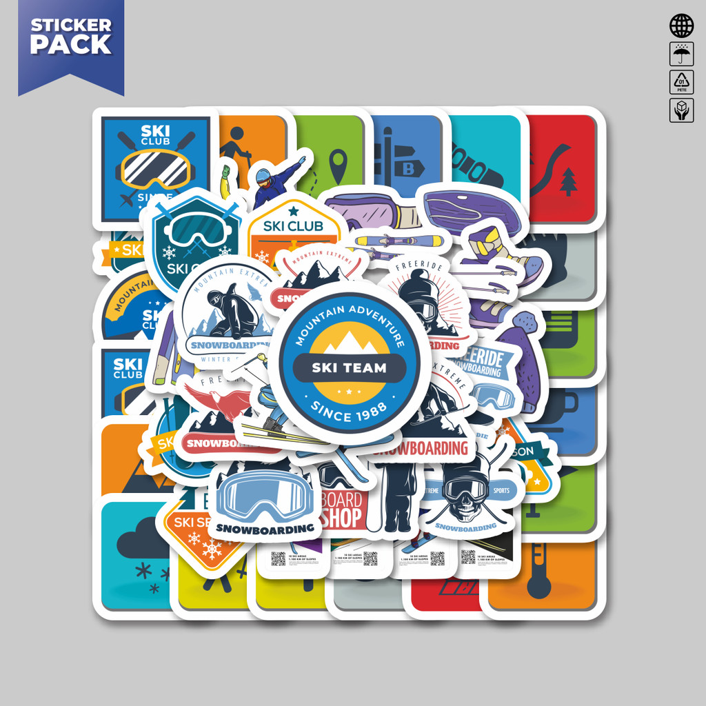 

[100PCS]Stiker Pack Stiker Ski Salju Gunung Stikcers Aesthetic Vinyl Anti Air Dekorasi Sticker Laptop Buku Journal Koper Helm Casing HP Gitar Helm Skateboard