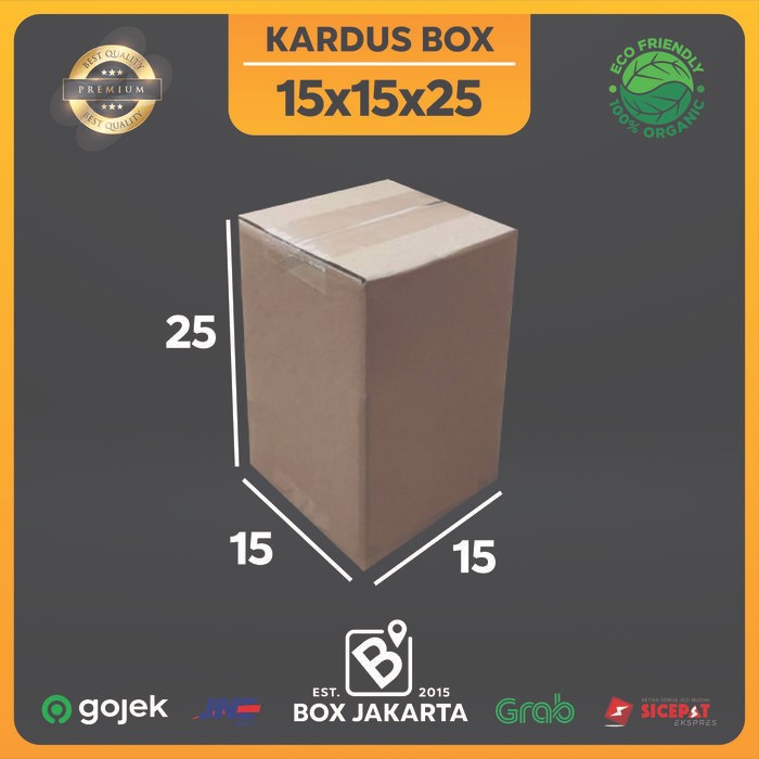 

KARDUS BOX uk 15x15x25 CM Kotak Packaging Corrugated SHEET POLOS