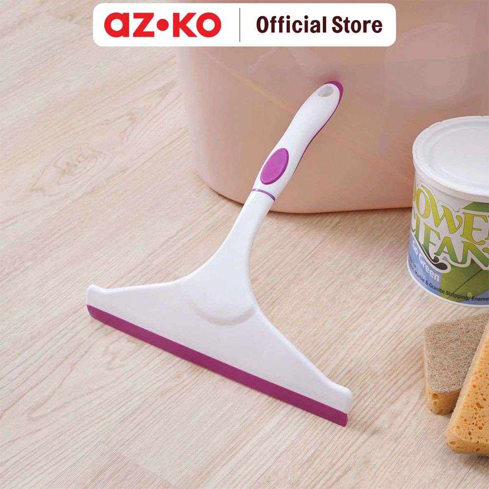 AZKO Karet Pembersih Kaca - Ungu Putih Window Squeegee Glass Wiper Serokan Kaca Serbaguna Alat Keber