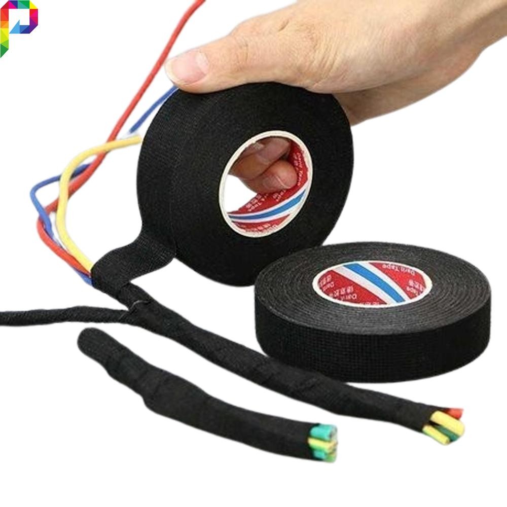 Lakban Kain Isolator Isolasi Pembungkus Merapikan Kabel Harness Bodi Mobil Tahan Anti Panas 9mm 15M