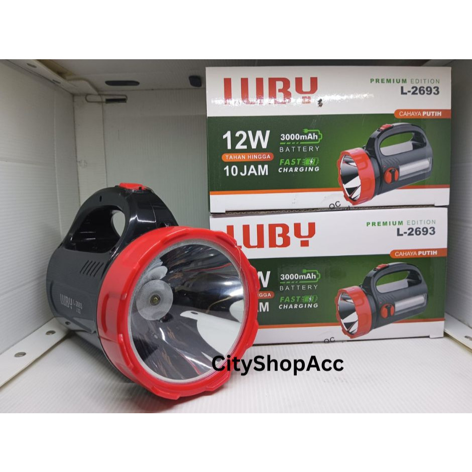 Senter Tangan LED Luby L-2693 / L-2700 / L-2673 Rechargeable Flashlight
