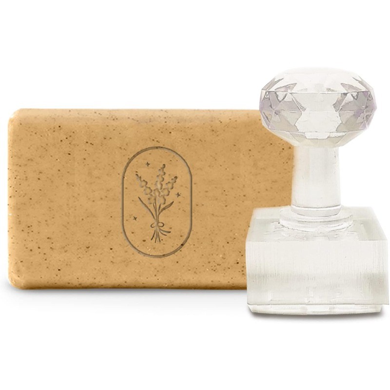 

1pc Acrylic Soap Stamp 5.5" Soap Embossing Stamp for Cookie Clay Pottery Stamp Biscuits Gummier DIY Arts Crafts Making Projects