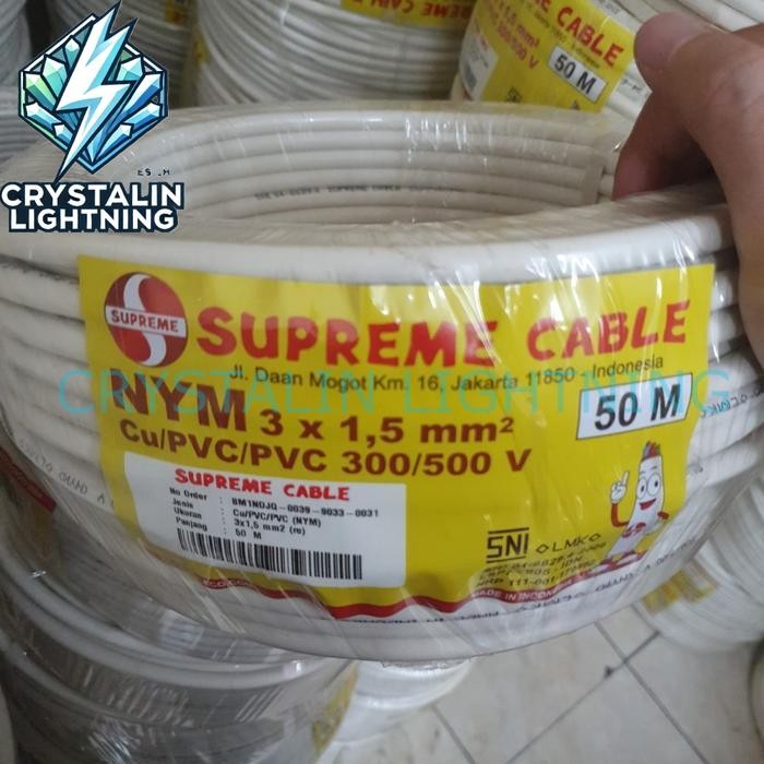 KABEL LISTRIK SUPREME NYM 3x1.5 3 x 1.5 KABEL NYM SUPREME 3X1.5 50MTR