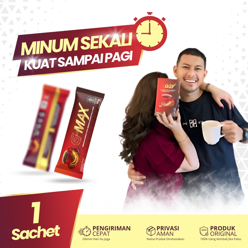 

G-MAX Kopi Ginseng Stamina Pria Dewasa Kuat Tahan Lama 1 Sachet @30 Gram